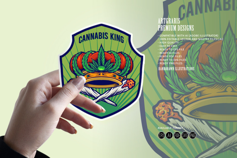 cannabis-king-crown-badge-logo