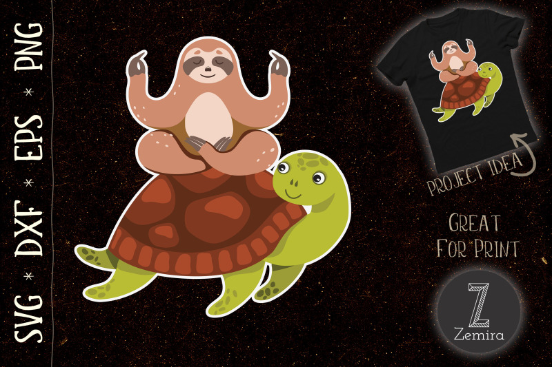 sloth-riding-turtle-lazy-sloth-turtle