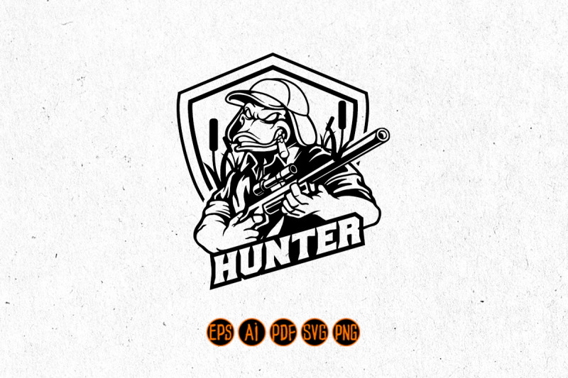 duck-hunter-mascot-badge-silhouette