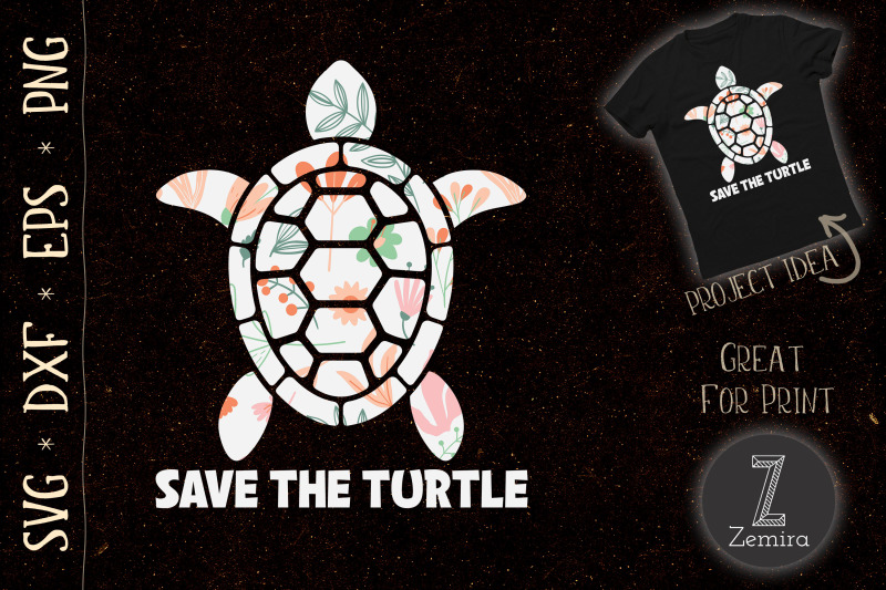 save-the-turtle-floral-turtle-lovers