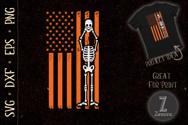 spooky-skeleton-scary-skull-amp-usa-flag