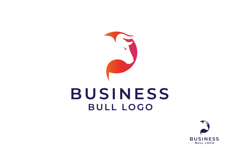simple-bull-head-silhouette-logo-design