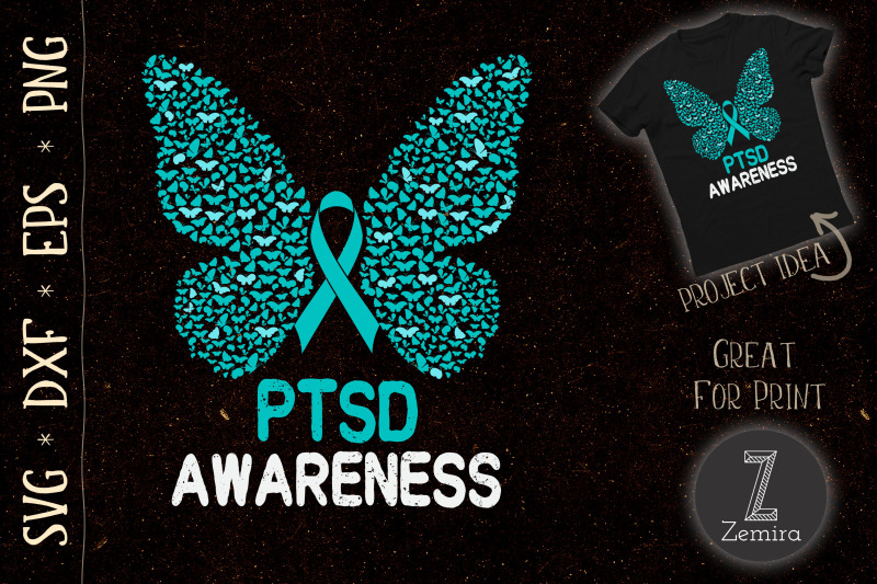 butterfly-ptsd-awareness-teal-ribbon