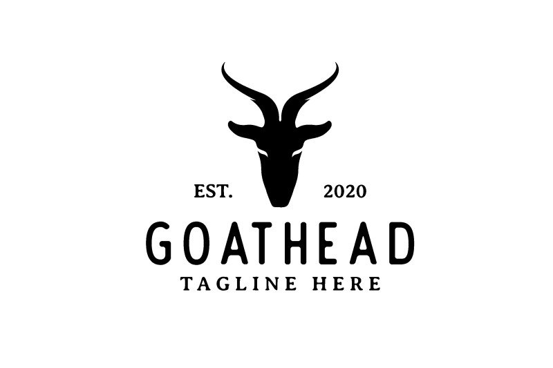 goat-head-silhouette-logo-design