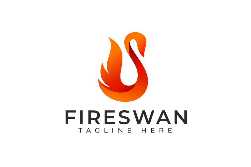 fire-swan-logo-creative-fire-orange-abstract-swan-logo-design