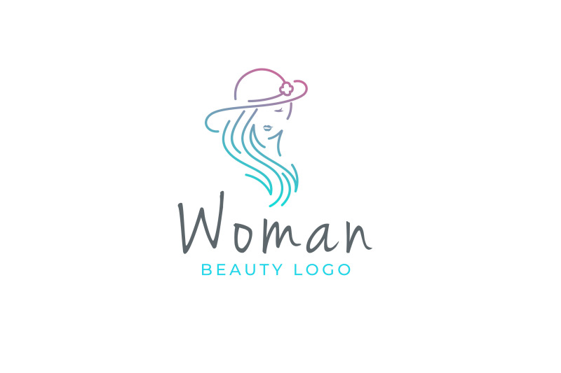 monoline-woman-with-hat-line-art-for-spa-or-fashion-logo-design