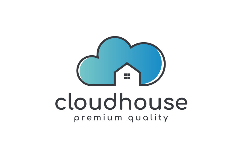 cloud-computing-with-house-logo-design