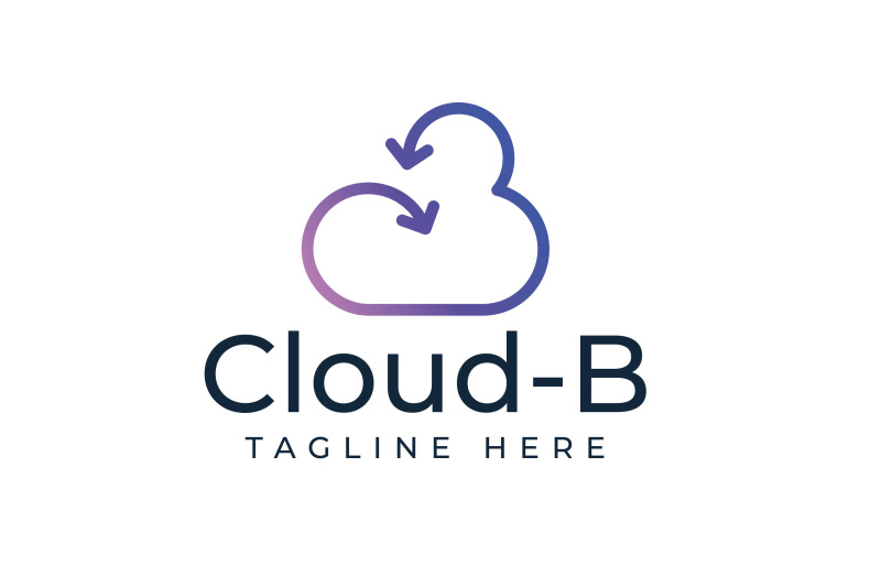 initial-b-with-cloud-computing-logo-design