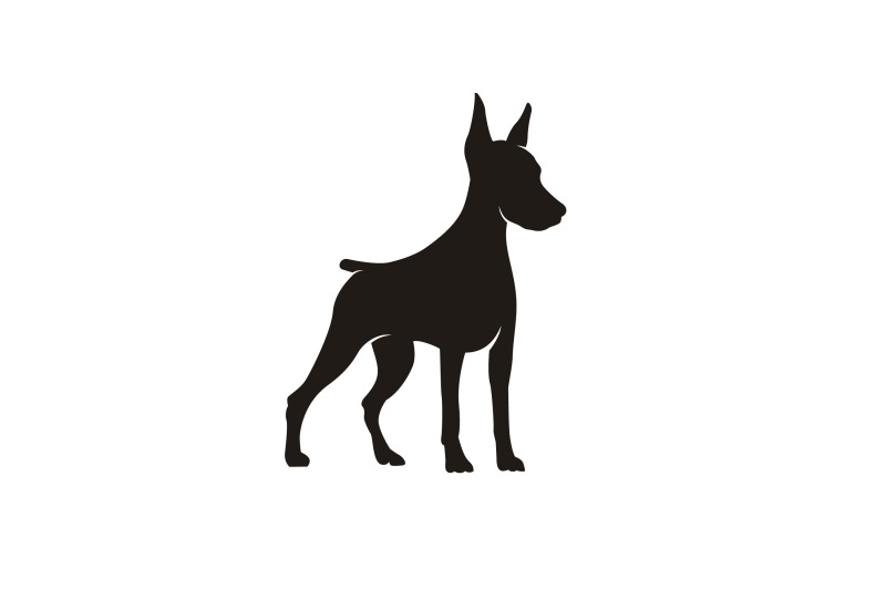 silhouette-of-a-standing-doberman-dog-logo-design