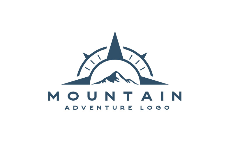 compass-with-mountain-logo-design