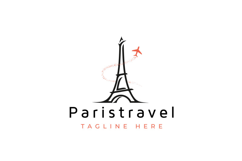 paris-eiffel-tower-with-plane-for-travel-logo-design