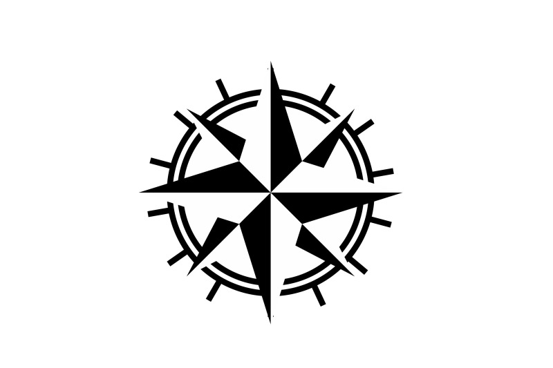 compass-illustration-with-monoline-logo-design
