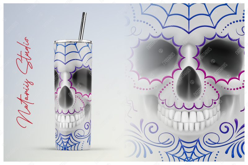 2-elegant-sugar-skulls-sublimation-designs-20oz-skinny-tumbler