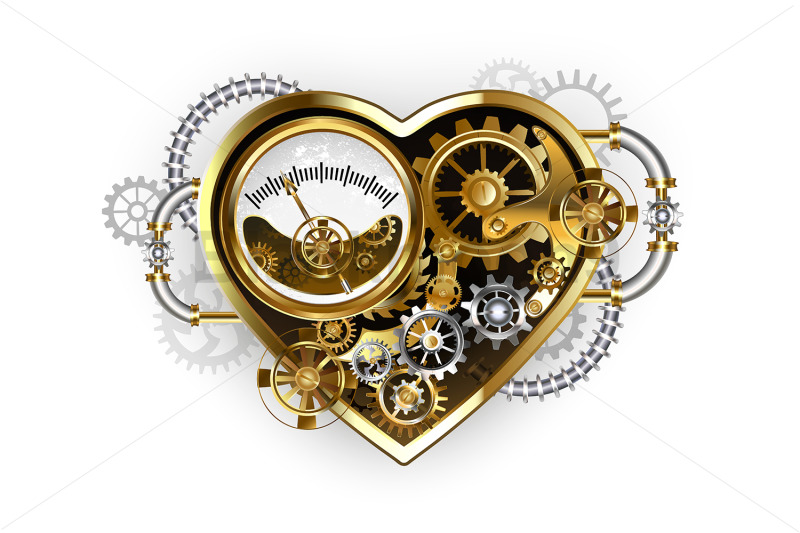 heart-with-a-manometer-on-white-background