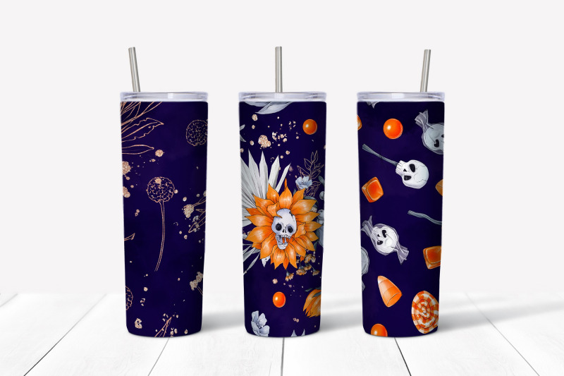 halloween-sublimation-design-skinny-tumbler-wrap-design