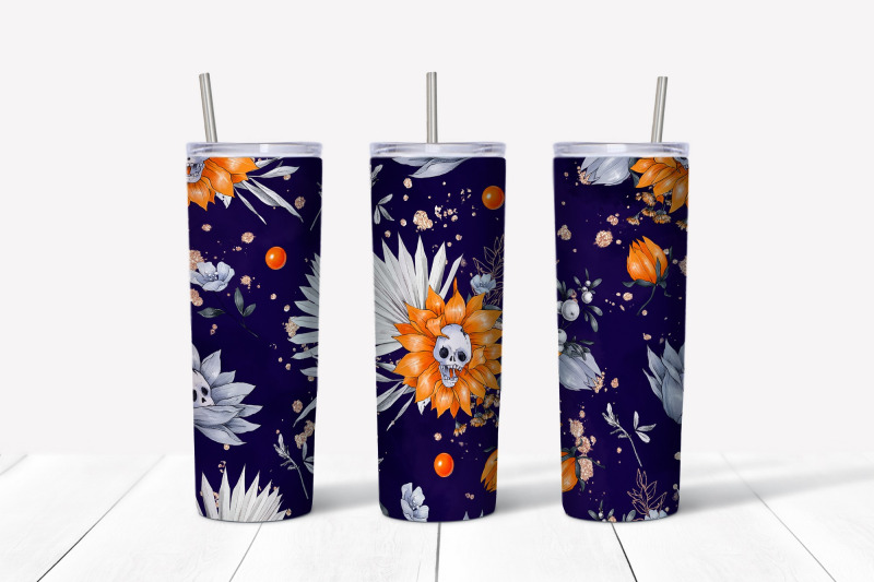 halloween-sublimation-design-skinny-tumbler-wrap-design