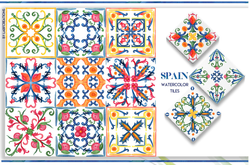 spain-tiles-watercolor-clipart