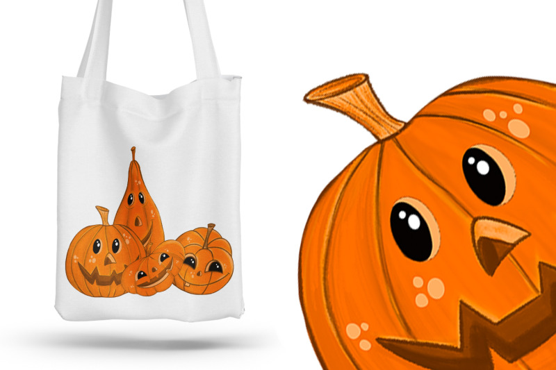 halloween-pumpkin-head-cats-spiders-and-raven-clipart
