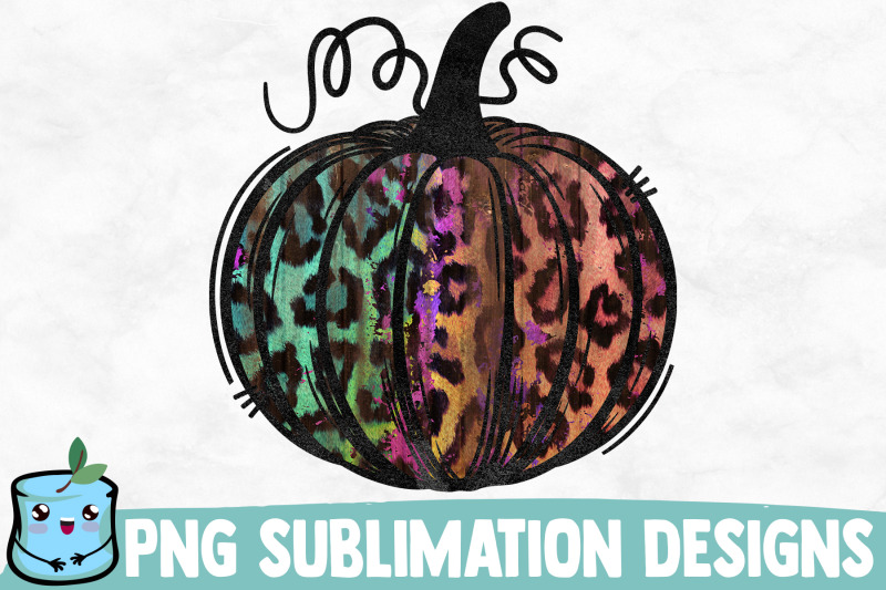 green-purple-leopard-pumpkin-sublimation-design