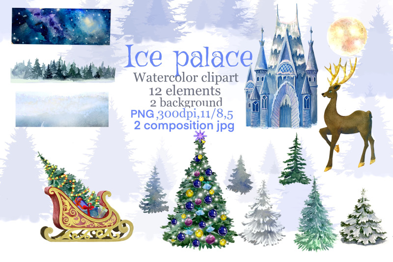 christmas-clipart-ice-palace-watercolor-christmas-blue-winter-snow-h