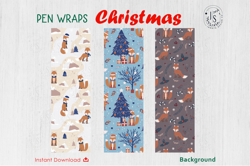 christmas-fox-pen-wraps-red-fox-png-file-set