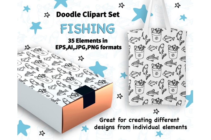 doodle-clipart-set-fishing-line-art-vector-elements