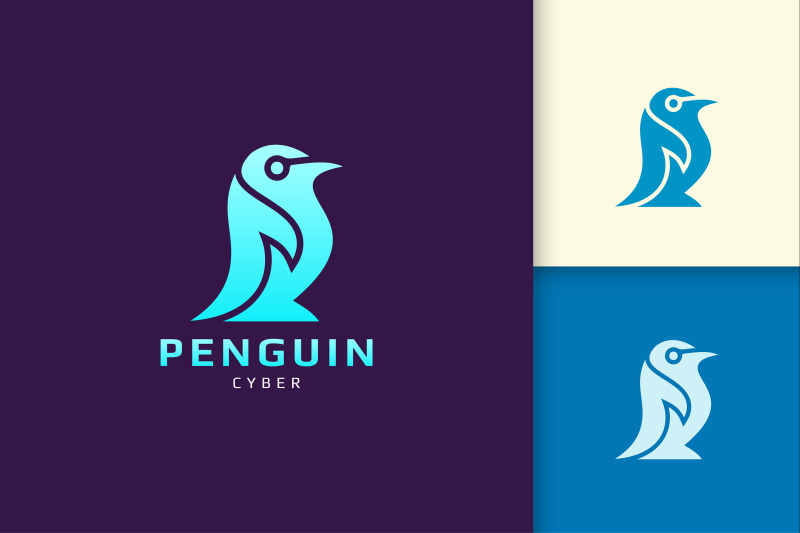 penguin-logo-with-abstract-shape