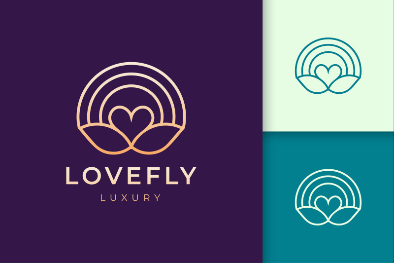 luxury-love-and-leaf-logo-template