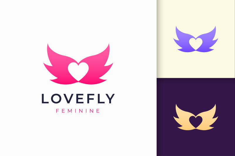 simple-love-and-wing-logo-template