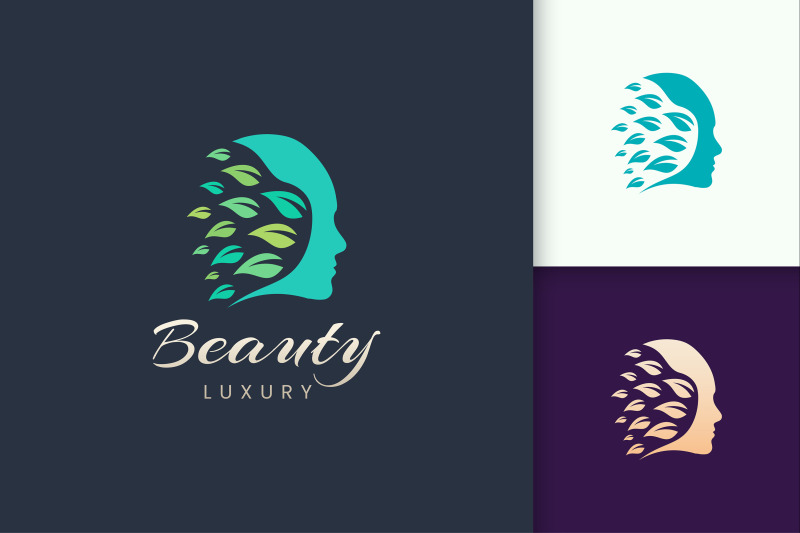 beauty-logo-with-face-and-leaf-logo