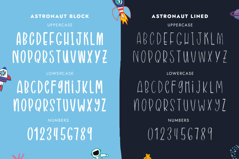 astronaut-font-cute-fonts-kids-fonts-doodle-fonts