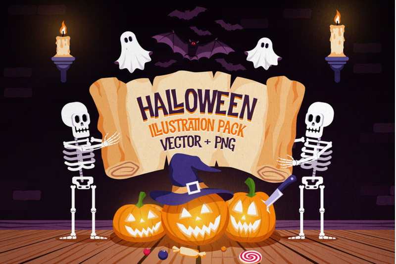 halloween-pumpkins-and-skeletons