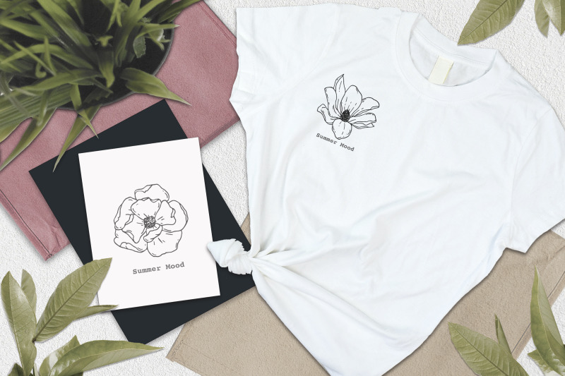 doodle-clipart-set-magnolia-line-art-vector-elements