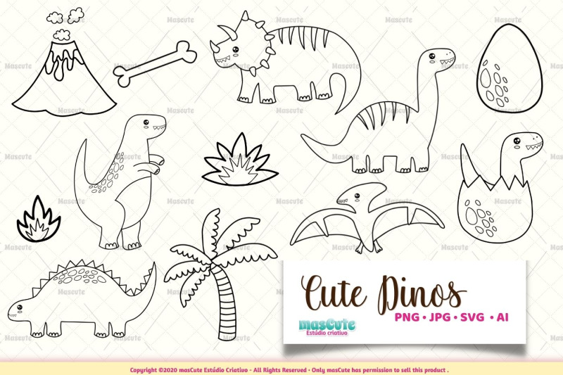 cute-dinosaurs-coloring-pages-svg-bundle