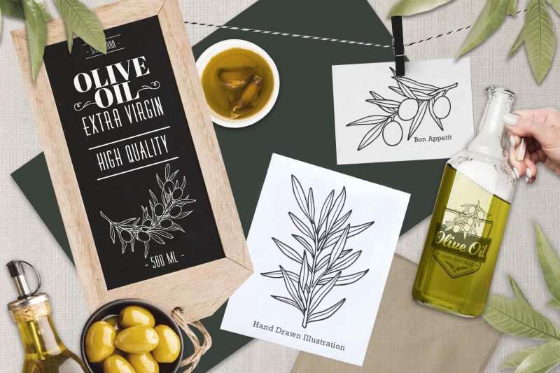 olive-branches-doodle-clipart-set-line-art-illustration
