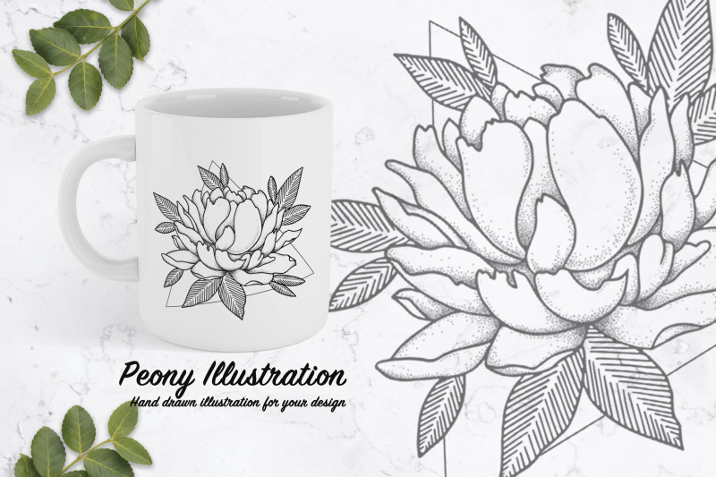 peony-illustration-flower-tattoo-line-art-vector