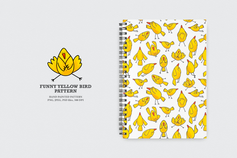 funny-yellow-bird-clipart-set-and-pattern-png-jpg-psd