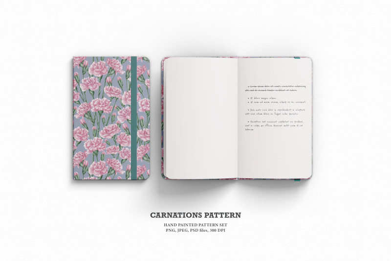 pink-carnations-patterns-hand-painted-pattern-set-png-jpg