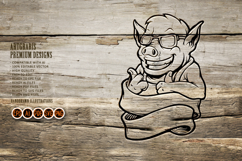 pig-cool-delicious-silhouette-banner