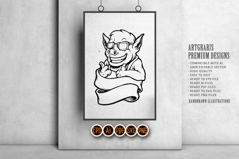 pig-cool-delicious-silhouette-banner