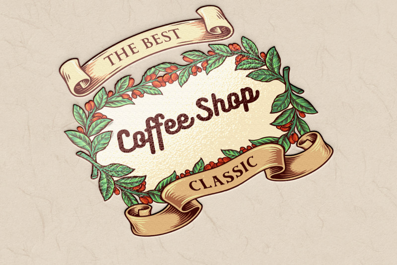 coffee-shop-classic-with-vintage-ribbon-badge