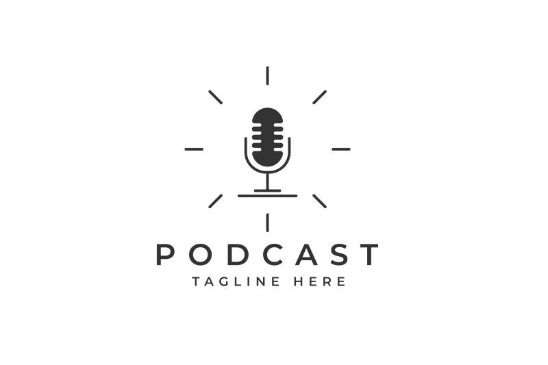 simple-microphone-for-podcast-logo-design