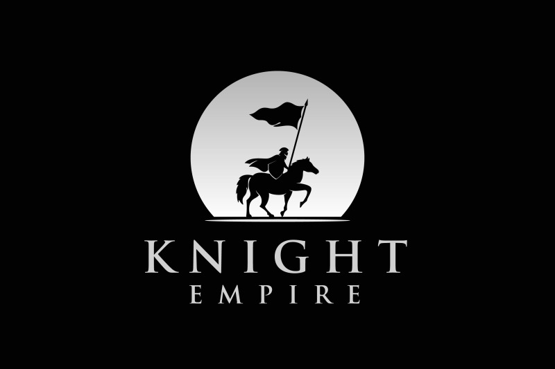 horseback-knight-silhouette-logo-design