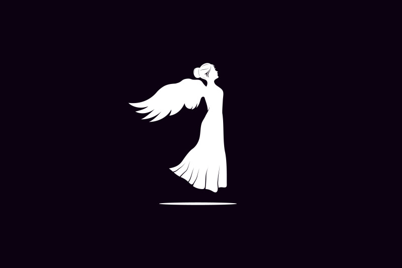 silhouette-of-beauty-woman-angel-logo-design