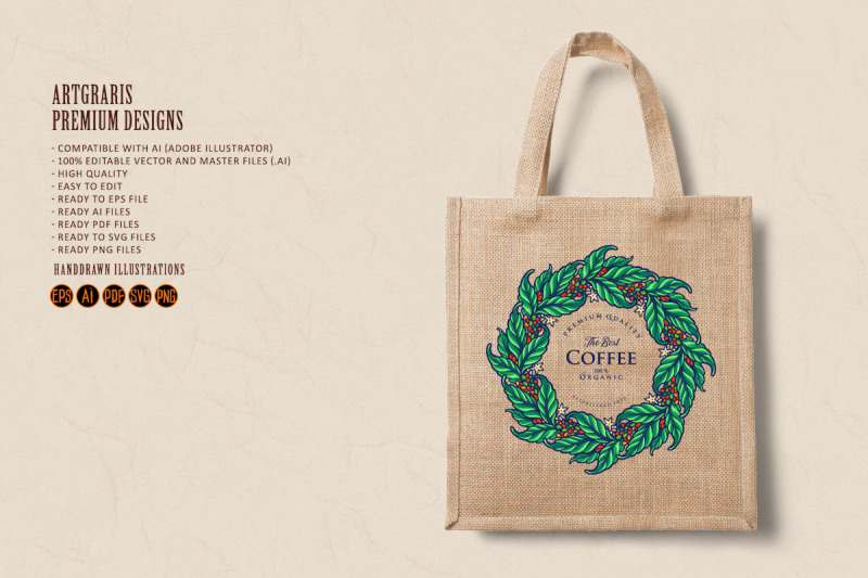 mandala-coffee-logo-leaf-organic-label