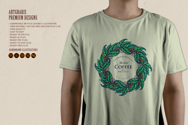 mandala-coffee-logo-leaf-organic-label