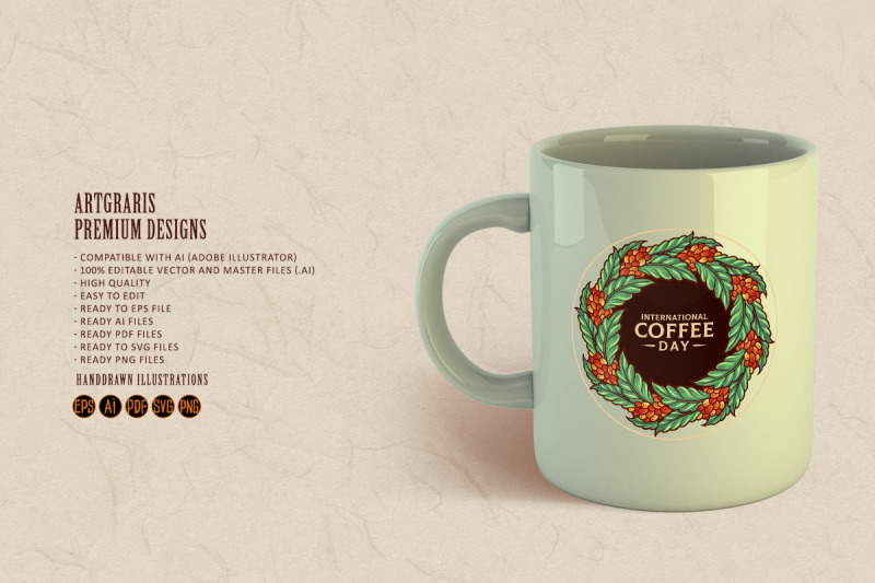 mandala-coffee-logo-leaf-organic-label