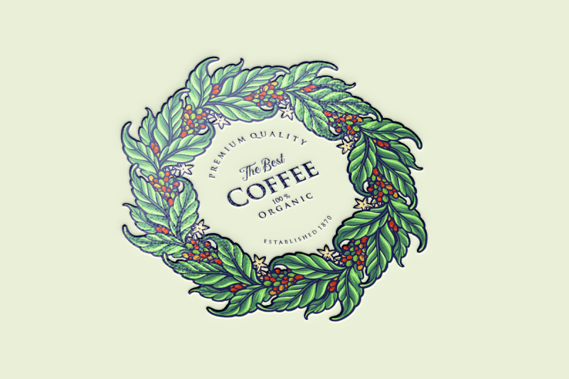 mandala-coffee-logo-leaf-organic-label