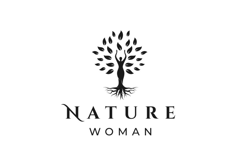 tree-with-body-woman-logo-design-template