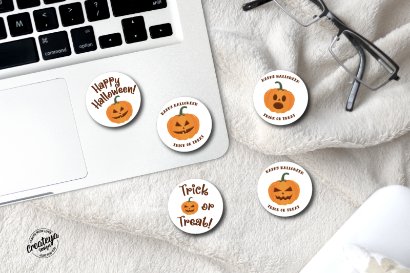 halloween-stickers-pumpkin-round-stickers-spooky-stickers
